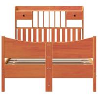 Bedframe zonder matras massief grenenhout wasbruin 135x190 cm - thumbnail