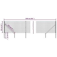 VidaXL Draadgaashek met grondankers 1x25 m antracietkleurig - thumbnail
