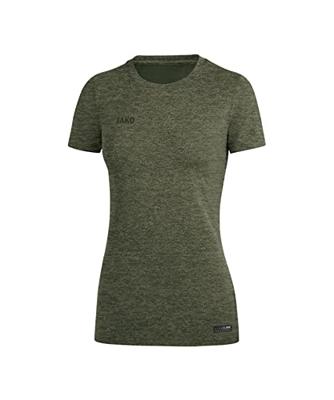 JAKO 6129D T-Shirt Premium Basics Dames - Kaki Gemeleerd - 36