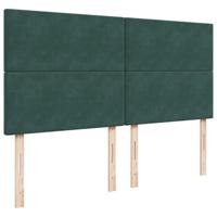 Boxspring met matras fluweel donkergroen 200x200 cm - thumbnail