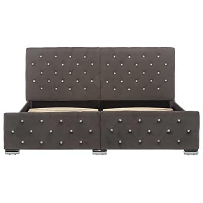 Bedframe fluweel grijs 160x200 cm Bedframe fluweel grijs 160x200 cm