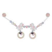 Goki houten wandelwagenketting paard met clips - thumbnail