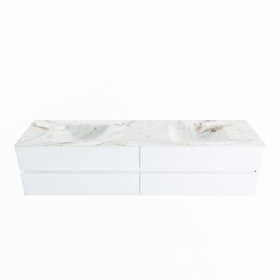 MONDIAZ VICA-DLUX 200cm badmeubel onderkast Talc 4 lades. Inbouw wastafel CLOUD dubbel zonder kraangat, kleur Frappe. MONDIAZ VICA-DLUX 200cm badmeubel onderkast Talc 4 lades. Inbouw wastafel CLOUD dubbel zonder kraangat, kleur Frappe.