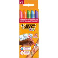 Bic Kids tattoo marker set, assorti, set van 5 pennen en 10 stencils - thumbnail