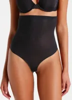 Magic corrigerende string hoog - Hi Waist Thong - Hoge correctie shapewear string - Huidskleur - zwart - thumbnail
