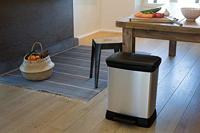 Curver pedaalemmer deco duo 10+18 l zilverkleurig - thumbnail