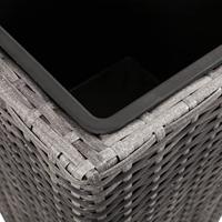 Plantenbakken verhoogd 3 st poly rattan grijs - thumbnail