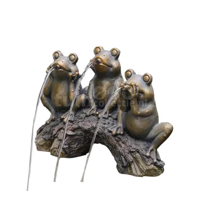 Fontein Kikkers op Boomstam 31cm