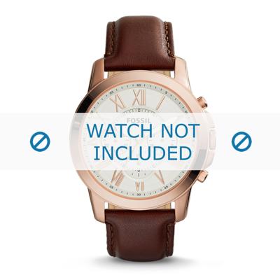 Horlogeband Fossil FS4991 Leder Bruin 22mm