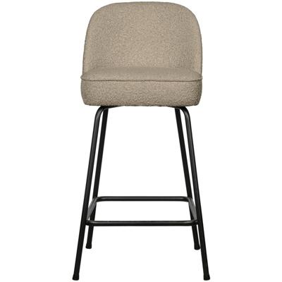 WOOOD Barstoel 'Vogue' Bouclé, kleur Beige (zithoogte 65cm)