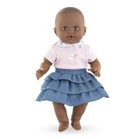 Corolle rok met ruches en t-shirt voor babypop, 36cm. - thumbnail