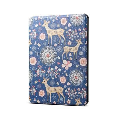 Reindeer Blue Pattern Horizontal Flip PU Leather Protective Case for Amazon Kindle 2019 with Sleep & Wake-up Funtion