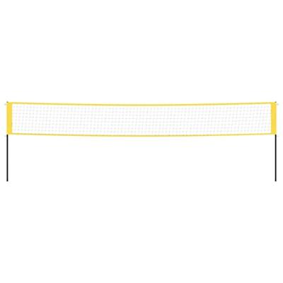 VidaXL Badmintonnet 600x155 cm pe-stof geel en zwart VidaXL Badmintonnet 600x155 cm pe-stof geel en zwart