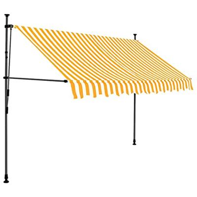 VidaXL Luifel handmatig uitschuifbaar met led 250 cm wit en oranje