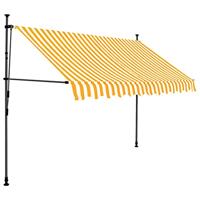 VidaXL Luifel handmatig uitschuifbaar met led 250 cm wit en oranje - thumbnail