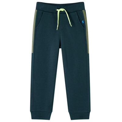 Kinderjoggingbroek met trekkoord 128 mosgroen