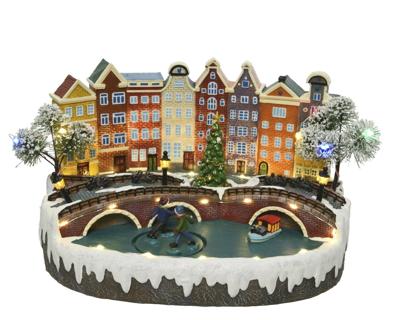 Lumineo LED tafereel kerst Amsterdam 33x24x22 cm 45L multi Lumineo LED tafereel kerst Amsterdam 33x24x22 cm 45L multi