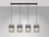 Globo Zwarte hanglampGorley met smoke glas 4-lichts - 15698-4H - thumbnail
