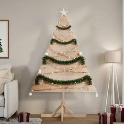 VidaXL Kerstdecoratie kerstboom 180 cm massief hout