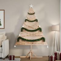 VidaXL Kerstdecoratie kerstboom 180 cm massief hout - thumbnail