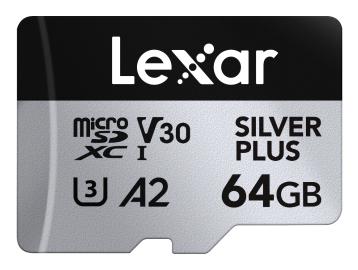 Lexar MicroSDXC Silver Plus UHS-1 64GB V30 dubbelpak
