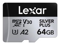 Lexar MicroSDXC Silver Plus UHS-1 64GB V30 dubbelpak - thumbnail