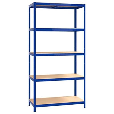 VidaXL Opbergrek 5-laags 2 st staal & bewerkt hout blauw
