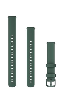 Garmin Lily 2 (14mm) Bandje, alleen Geschikt voor Lily 2 Standard, Active en Classic series, Originele accessoire, Silicone, Jasper Green and Jasper Green Hardware