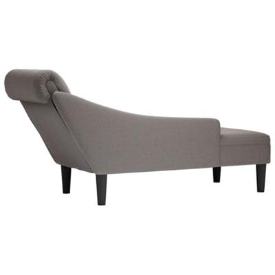 Chaise longue met kussen en rechterarmleuning stof taupe