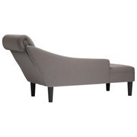 Chaise longue met kussen en rechterarmleuning stof taupe - thumbnail