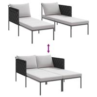 Ligstoel Antraciet 153 x 115 x 69.5 cm Gepoedercoat staal - thumbnail