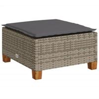 Tuinkruk met kussen 63,5x56x32 cm poly rattan grijs - thumbnail