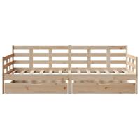 Slaapbank met lades 90x200 cm massief grenenhout - thumbnail