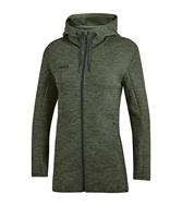 JAKO 6829D Jas Met Kap Premium Basics Dames - Kaki Gemeleerd - 34 - thumbnail