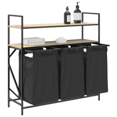 Wasmand 3 vakken met planken sonoma eikenkleurig Wasmand 3 vakken met planken sonoma eikenkleurig