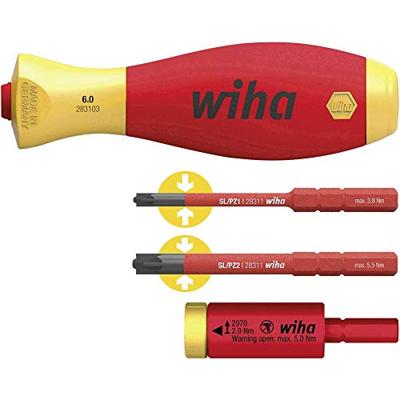 Wiha 41477 | momentset easytorque adapter electric | met slimvario® houder en slimbits sl/pz | 4-delig - 41477