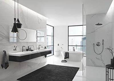 Wastafelmengkraan Grohe Essence 1 Hendel Met Waste L Hard Graphite Geborsteld - thumbnail
