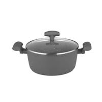 Michelino Braadpan 24cm - Hendels - Glazen Deksel - Grijs - thumbnail