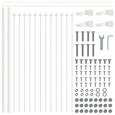 Tuinhek 9 pcs Wit 15,3 x 0,6 m Poedercoating staal