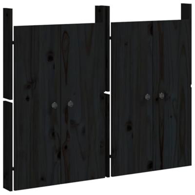 VidaXL Kastdeurtjes voor buitenkeuken meppel 2 st 50x9x82 cm grenenhout zwart VidaXL Kastdeurtjes voor buitenkeuken meppel 2 st 50x9x82 cm grenenhout zwart