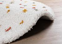 Boho&me Rond hoogpolig vloerkleed stippen Artisan - wit|multi - 280 cm - thumbnail
