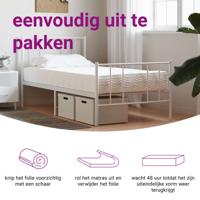 Slaapbank met matras 100x200 cm fluweel lichtgrijs - thumbnail