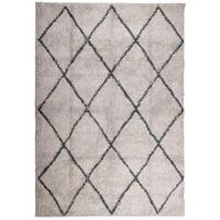 Vloerkleed shaggy hoogpolig modern 120x170cm beige en antraciet - thumbnail