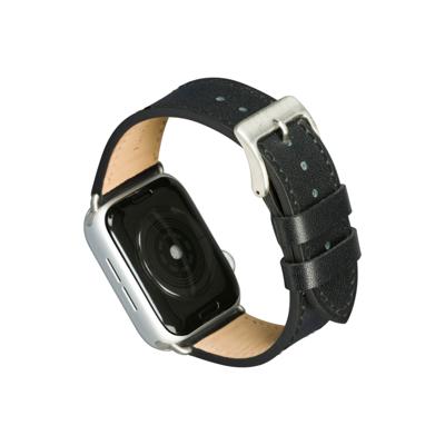 DBramante1928 Copenhagen Apple Watch 42/44/45 mm Leren Bandje Zwart/Zilver DBramante1928 Copenhagen Apple Watch 42/44/45 mm Leren Bandje Zwart/Zilver