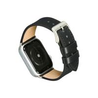 DBramante1928 Copenhagen Apple Watch 42/44/45 mm Leren Bandje Zwart/Zilver - thumbnail