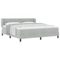 Boxspringbed met matras Lichtgrijs 180 x 200 cm Fluweel - thumbnail