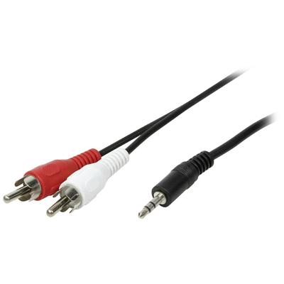 LogiLink CA1043 Cinch / Jackplug Audio Aansluitkabel [1x - 2x Cinch-stekker] 5.00 m Zwart (mat)