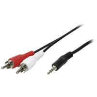 LogiLink CA1043 Cinch / Jackplug Audio Aansluitkabel [1x - 2x Cinch-stekker] 5.00 m Zwart (mat) - thumbnail