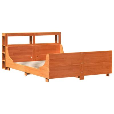 Bedframe zonder matras massief grenenhout wasbruin 120x200 cm - thumbnail