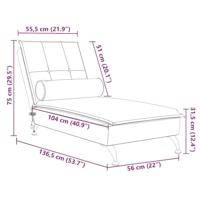 Massage chaise longue met bolster fluweel zwart - thumbnail